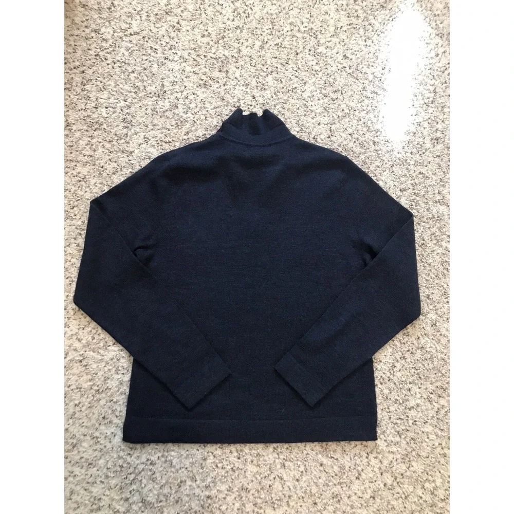 Charter Club 100% Pure Wool‎ V-Neck with Collar Women's Sweater Navy P/S New WOT